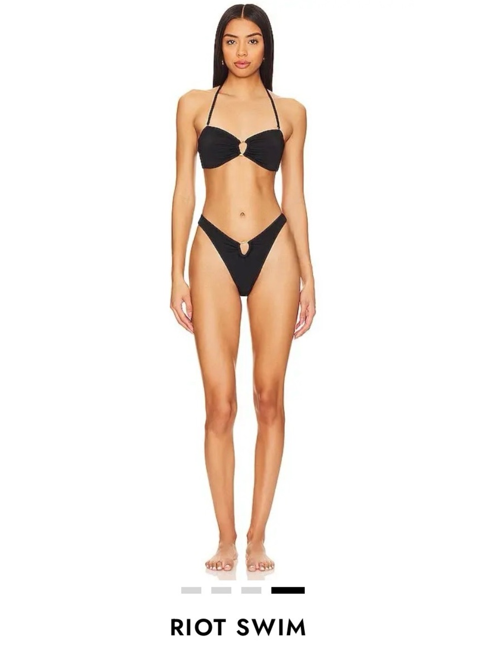 NWT - color is NOT BLACK. Nubia Swim Ring-Detail Bandeau Bikini Set